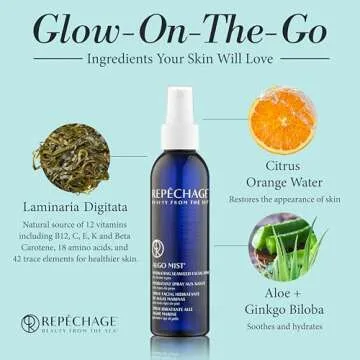 Repechage Algo Mist Hydrating Seaweed Facial Spray for All Skin Types - Aloe and Vitamin C Infused Face Mist Keeps Skin Hydrated, Refreshed and Nourished, 6 fl oz.