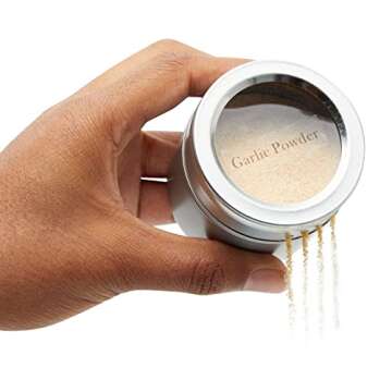 Juvale 20 Pack Magnetic Spice Containers for Refrigerator with 94 Labeling Stickers, Seasoning Jars with Clear Sift and Pour Top Lids (3.4 oz)