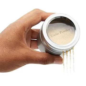 Juvale 20 Pack Magnetic Spice Containers for Refrigerator with 94 Labeling Stickers, Seasoning Jars with Clear Sift and Pour Top Lids (3.4 oz)