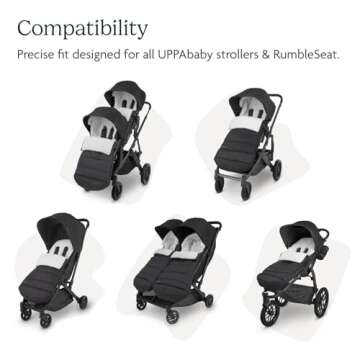 UPPAbaby CozyGanoosh Footmuff - Easily Attaches to UPPAbaby Strollers + RumbleSeat - Ultra-plush, Weather-Proof - Winter Stroller Cover - Gwen (Green Mélange)