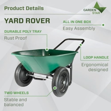 Garden Star Yard Rover Dual-Wheel Garden Wheelbarrow Cart