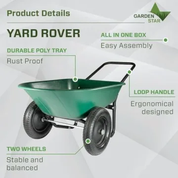 Garden Star Yard Rover Dual-Wheel Garden Wheelbarrow Cart