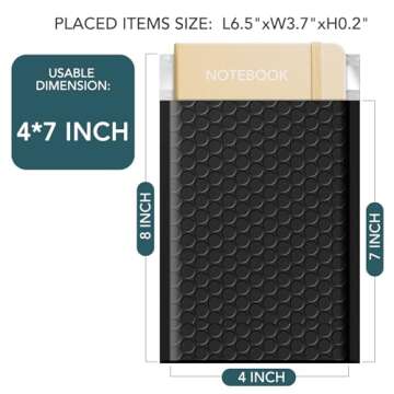 Metronic 4x8 Inch Bubble Mailer 50 Pack,Black Bubble Mailers, Waterproof Self Seal Adhesive Shipping...