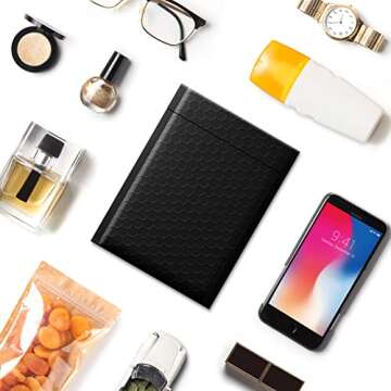 Metronic 4x8 Inch Bubble Mailer 50 Pack,Black Bubble Mailers, Waterproof Self Seal Adhesive Shipping Bags,Padded Envelopes for Shipping, Mailing, Packaging, Bulk #000, Bubble Mailers Usable Size 4x7