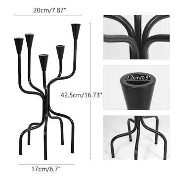 Elegant 5-arm Candelabra Candle Holders Set of 2