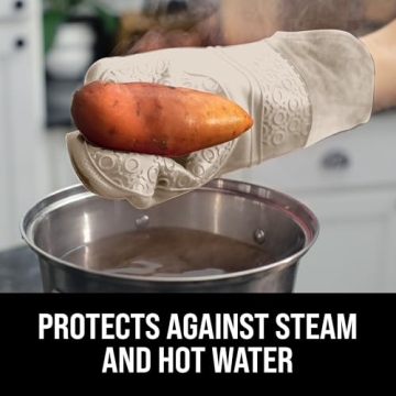 Extra Long Professional Silicone Oven Mitts with Comfort Liner