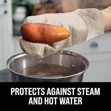 Extra Long Professional Silicone Oven Mitts with Comfort Liner