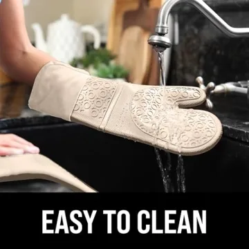 Extra Long Professional Silicone Oven Mitts with Comfort Liner