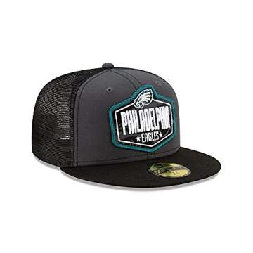 New Era Men's Graphite/Black Philadelphia Eagles 2021 NFL Draft On-Stage 59FIFTY Fitted Hat