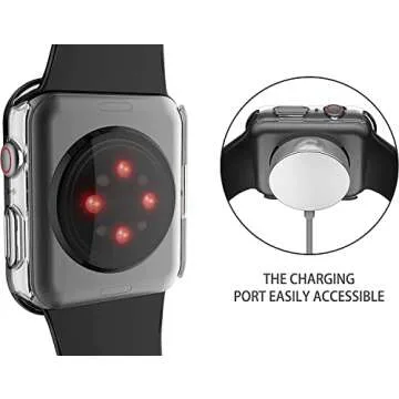 Misxi 2 Pack Hard PC Case with Tempered Glass Screen Protector with Button Compatible with Apple Watch SE 2 (2024) SE Series 6 Series 5 Series 4 40mm - Crystal Transparent