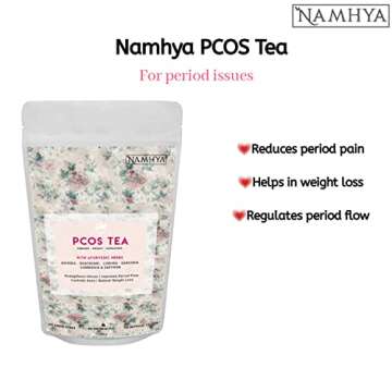 NAMHYA Periods Care Green Tea with Shatavari, Ashoka | Natural Ayurvedic Herbs for Hormonal Balance and Better Period Cycle | 10.59 oz (150 Servings)…