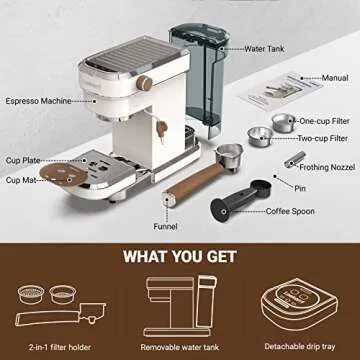 Laekerrt Espresso Machine - 20 Bar Coffee Maker For Home