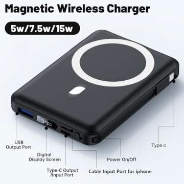 Yiisonger 10000mAh Mag-Safe Portable Charger with LED Display