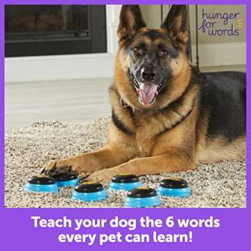 Hunger For Words Talking Pet Essential Words - 6 Piece Set Pre-Recorded Speech Buttons for Dogs, Dog...