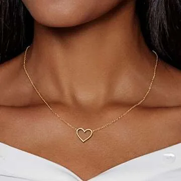 Airmb Heart Necklace - 18K Gold Plated Dainty Jewelry