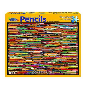 White Mountain Puzzles Pencil Collage - 1000 Piece Jigsaw Puzzle