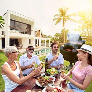 Wood Pellet Smoker & Grill, Outdoor Smokers BBQ with Auto Temperature Controls 570 sq. in