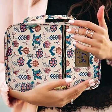 Performore Floral Bible Bags for Women - Stylish & Functional Zippered Book Cover with Handle and Pockets - Fits Standard & Large Size Study Bible Carrier