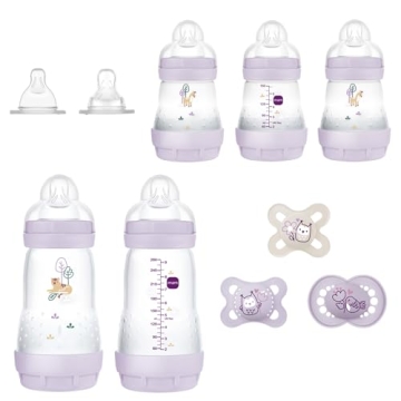 MAM Newborn Essentials 10-Piece Baby Gift Set - Anti-Colic Bottles & Pacifiers
