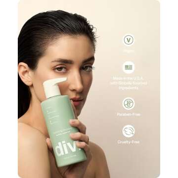 divi Hydrating Shampoo for Women and Men - Gently Cleanses and Removes Scalp Buildup - Hydrates, Strengthens, and Nourishes Hair - Vegan, Cruelty-Free, Paraben-Free, 12 Fl Oz