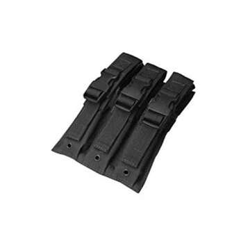 MOLLE Triple MP5 .22 or 9mm Mag Magazine Pouch Flap PAL - Black