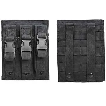 MOLLE Triple MP5 .22 or 9mm Mag Magazine Pouch Flap PAL - Black