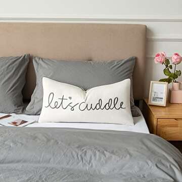 Sanmetex 12x24 Decorative Pillow Cover with Cuddle Saying