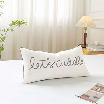 Sanmetex 12x24 Decorative Pillow Cover with Cuddle Saying