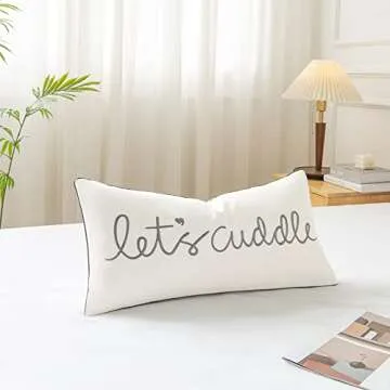 Sanmetex 12x24 Decorative Pillow Cover with Cuddle Saying