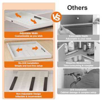 Expandable Pull Out Cabinet Organizer for Kitchen Storage