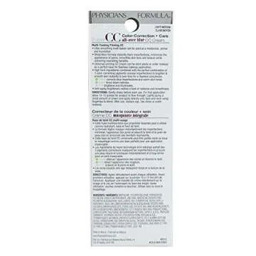 Physicians Formula Super CC+ Cream Foundation, Light Medium, Dermatologist Approved, Color-Correction and Care All-Over Blur CC Cream