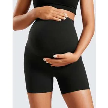 Comfortable CRZ YOGA Maternity Biker Shorts for Expecting Moms