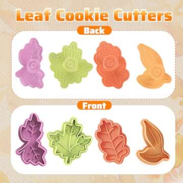 Yunko Cake Leaves Baking Pie Crust Cookie Cutters Set of 4