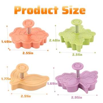 Yunko Cake Leaves Baking Pie Crust Cookie Cutters Set of 4