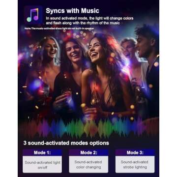 Luditek 4-Pack Sound Activated Party Lights with Remote Control Dj Lighting, Disco Ball Light, Stage Lamp Strobe Light for Home Room Dance Parties Karaoke Wedding Decorations Christmas