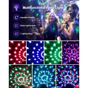 Luditek 4-Pack Sound Activated Party Lights with Remote Control Dj Lighting, Disco Ball Light, Stage Lamp Strobe Light for Home Room Dance Parties Karaoke Wedding Decorations Christmas