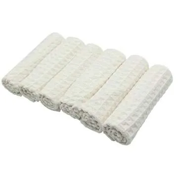 VeraSong Microfiber Kitchen Cleaning Cloth Thick Dish Rags Waffle Weave Washcloths Dish Cloths Ultra Absorbent Odor Free 12inch X 12inch 6 Pack Beige