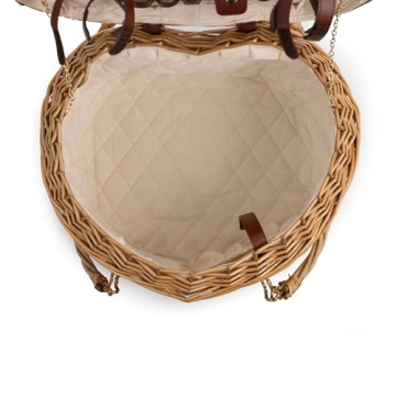 Heart Wicker Picnic Basket for Couples - 2 Person Set