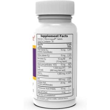 Superior Source Women’s B Complex, Quick Dissolve MicroLingual Tablets, 60 Ct, B12 (1000 mcg) + B1...