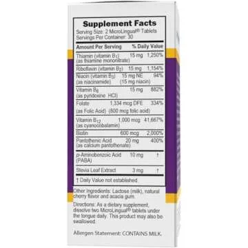 Superior Source Women’s B Complex, Quick Dissolve MicroLingual Tablets, 60 Ct, B12 (1000 mcg) + B1, B2, B3, B5, B6, B7 & Folic Acid (B9), Stress, Heart & Immune Support, Increased Metabolism, Non-GMO