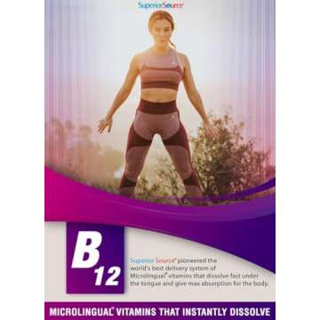 Superior Source Women’s B Complex, Quick Dissolve MicroLingual Tablets, 60 Ct, B12 (1000 mcg) + B1, B2, B3, B5, B6, B7 & Folic Acid (B9), Stress, Heart & Immune Support, Increased Metabolism, Non-GMO