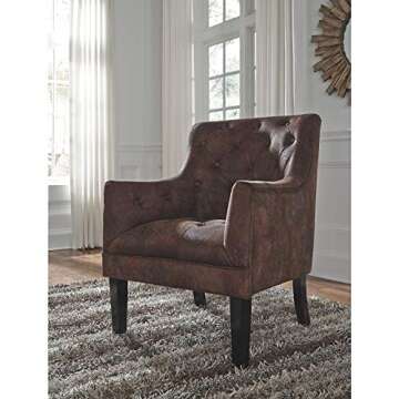 Signature Design by Ashley Drakelle Distressed Brown Accent Chair for Stylish Living