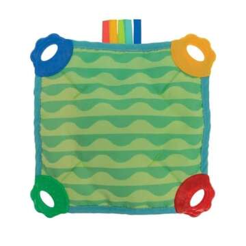 Nuby Teething Blankie Characters May Vary, Red/Yellow/Green/Orange/Blue, 1 Count