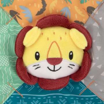 Nuby Teething Blankie Characters May Vary, Red/Yellow/Green/Orange/Blue, 1 Count