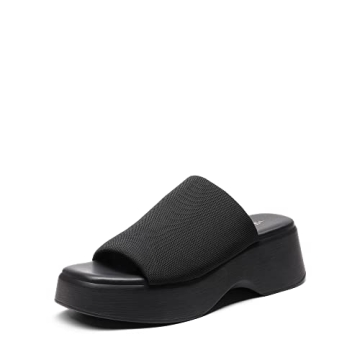 DREAM PAIRS Women's Comfort Summer Platform Heels - Slip-on Wedge Sandals for Casual Styles