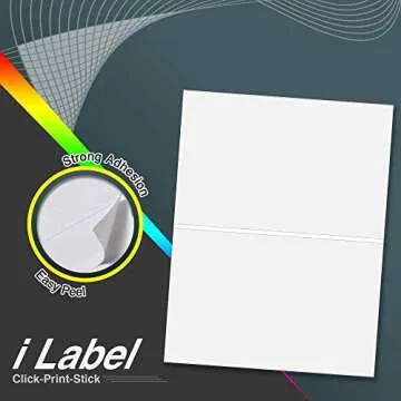 8.5" x 5.5" Half Sheet Self Adhesive Sticker Paper Shipping Labels for Laser & Inkjet Printers[50 Sheets,100 Labels]