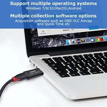 4K HDMI Video Capture Card, Cam Link Card Game Capture Card Audio Capture Adapter HDMI to USB 2.0 Record Capture Device for Streaming, Live Broadcasting, Video Conference, Teaching, Gaming(Black)