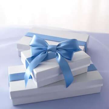 Sewhick 1 Inch x 50 Yards Solid Satin Ribbon Single Face Fabric Ribbons for Gift Wrapping Crafting Bows Bouquet Wedding Invitation Floral Arrangement Baby Shower, Light Blue