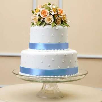 Sewhick 1 Inch x 50 Yards Solid Satin Ribbon Single Face Fabric Ribbons for Gift Wrapping Crafting Bows Bouquet Wedding Invitation Floral Arrangement Baby Shower, Light Blue