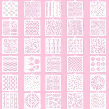 30 Pieces Cookie Stencil 5.1 x 5.5 Inch Cakes Baking Templates Floral Leaf Cake Stencil for DIY Craft Wedding Birthday Party